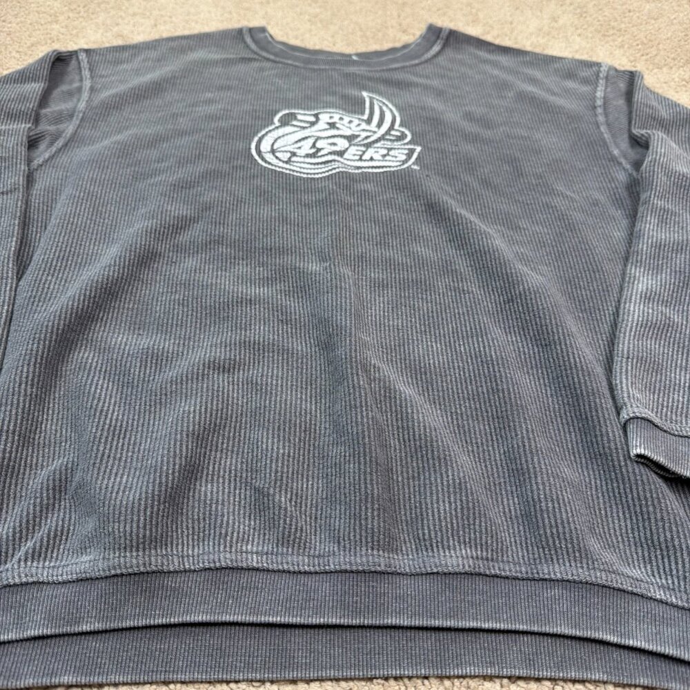 UNC Charlotte 49ers Shirt Mens L Green Ribbed Crewneck Long Sleeve Heavy College - Picture 2 of 8